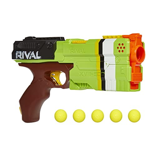 Nerf Rival Kronos XVIII-500 Blaster, retrocarga, 5 rondas rivales, acción de resorte, velocidad de 90 FPS, verde (exclusivo de Amazon)