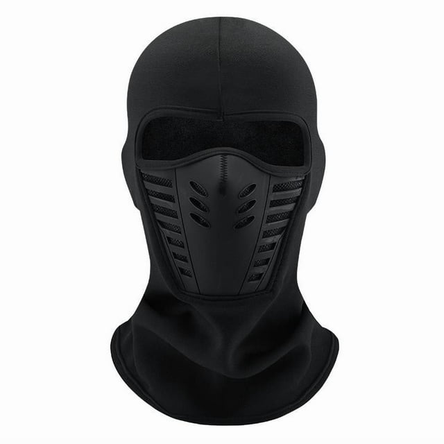 B Winter Warm Full Face Mask For Motorcycle Riding Cycling Ski Windproof Soft Balaclava For Cold Weather Outdoor Activities One Size Black