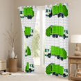 thumbnail image 6 of Erosebridal Green Garbage Truck Blackout Curtains Grey Stripe Curtains, Cartoon Trash Truck Curtains & Drapes Rubbish Car Living Room Curtains, Green Vehicel Tractor Window Curtains Lightweight, 6 of 6