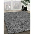 thumbnail image 2 of Ahgly Company Indoor Round Patterned Silver Gray Novelty Area Rugs, 6' Round, 2 of 6