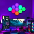thumbnail image 4 of DYstyle RGB Hexagon Wall Lights Touch Sensitive USB-Power Lights LED Wall Panels DIY Geometric Modular Assembled RGB Colorful Light Ambiance Wall Sconces for Iiving Room Bedrooms DIY Lovers Gifts, 4 of 7