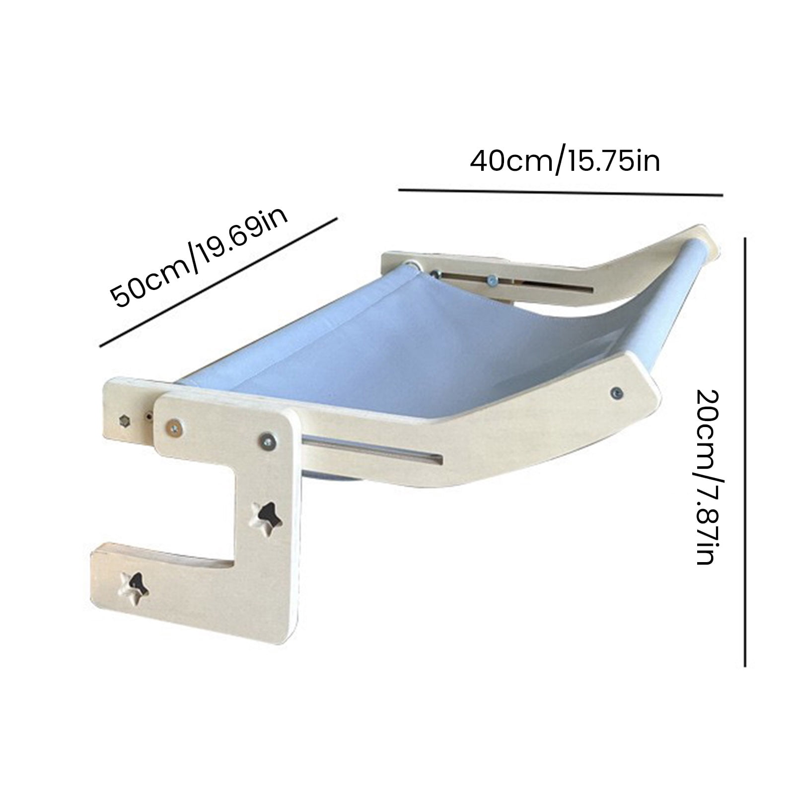 YIFAEUX Cat Hammock Window Perch Adjustable Cat Bed with Wood Frame No Drilling Pet Hammock for Bedside Windowsill Indoor Cats