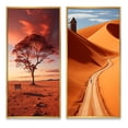 thumbnail image 2 of Designart "Australia Red Centre silence II" Australia Framed Wall Art Set Of 2 - Pink Landscapes Framed Canvas Set For Living Room Decor, 2 of 7