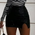 thumbnail image 2 of CENL Sexy Womens Faux Leather Skirt Ladies High Waist Club Party Bodycon Skirt, 2 of 9