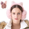 thumbnail image 3 of Orejeras mullidas para clima frío para mujer, diadema cálida para invierno, calentadores de orejas holgados y bonitos, 3 of 5