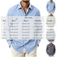thumbnail image 2 of LODIENY Striped Long Sleeve Dress Shirt for Men Button Down Collared Baggy Stylish Work Blouses with Pockets Green L, 2 of 4