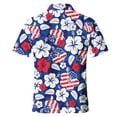 thumbnail image 3 of Tropical Hibiscus American Flag Polo Shirts For Men Aloha Shirt Mens Polo Shirts Short Sleeve Button Up Shirt Men Golf Shirts, 3 of 7