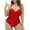Red, variant on Ohufall Tummy Control Swimsuits for Women Slimming One Piece Bathing Suit Ruched Push up Padded Plus Size Swimwear