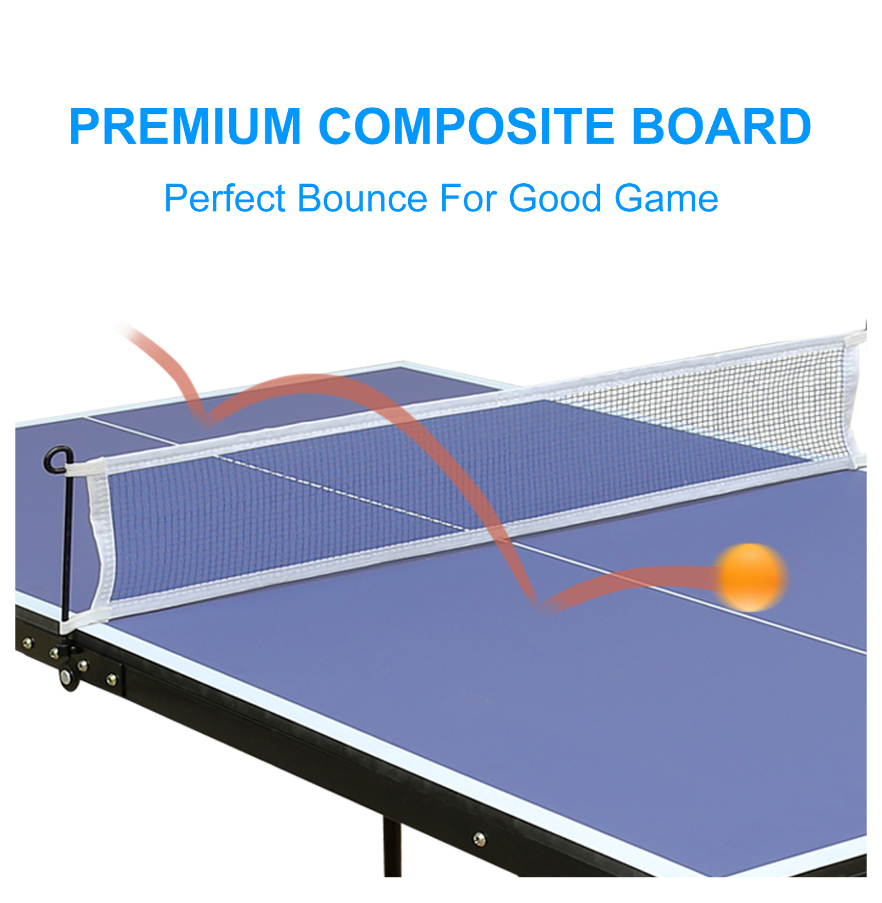 4.5ft Table Tennis Table Foldable & Portable Ping Pong Table Set with Net and 2 Ping Pong Paddles for Indoor Outdoor Game