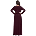 thumbnail image 6 of KOH KOH Long Sleeve Modest Fall Winter Evening Flowy Empire Waist Full Floor Length Cocktail Formal Tall Maxi Dress For Women Gown Abaya Maroon Wine Red Large US 12-14 GMD001, 6 of 7