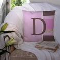 thumbnail image 3 of Carolines Treasures CJ1005-DPW1414 Letter D Initial Monogram - Pink Stripes Decorative Canvas Fabric Pillow 14Hx14W, 3 of 4