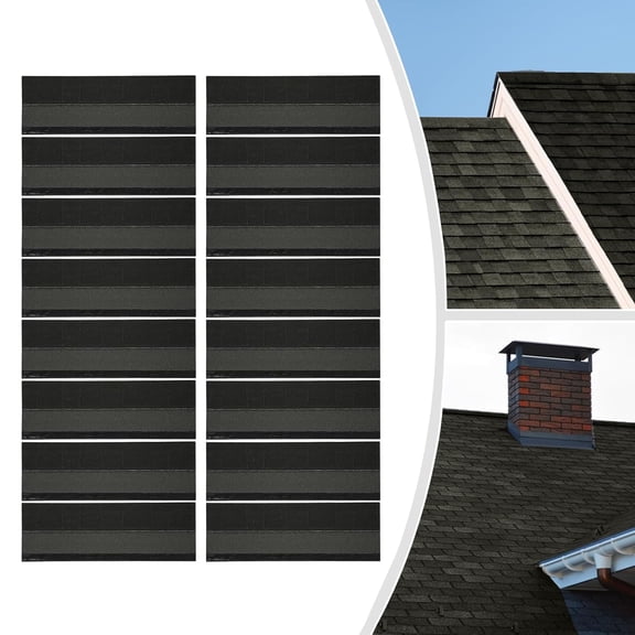 16Pcs Asphalt Roofing Shingles, 39.37"x13.11" Roof Tiles, Roof Repair Architectural Shingles, Outdoor Storage Shed Roof for House, Shed, Garage (Black, 16Pcs)