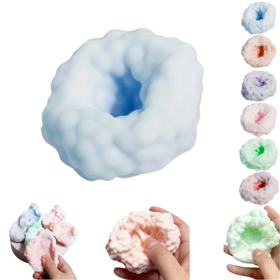 Beads Filled Squeeze Toys,Thin Ice Mochi Stress Relief Ball,Sensory Anxiety Relief Gifts for Adults,(Blue)