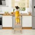 thumbnail image 2 of Costway Kids Kitchen Step Stool Kids Standing Tower with Safety Rails Nature, 2 of 10