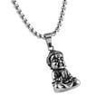 thumbnail image 2 of HZMAN Vintage Stainless Steel Tibetan Amitabha Buddha Pendant Mala Prayer Buddhist Necklace Lucky Amulet （Silver）, 2 of 6