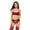Red, variant on Women Push Up Cotton Bras Set Lace Lingerie Bra and Thong and Garter and Stocking 4pcs