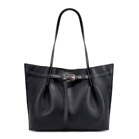 Montana West Tote Bag for Women Designer Purses and Handbags with Belted Detailing, Black