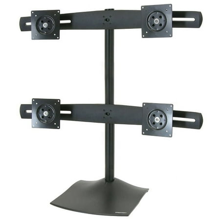 Ergotron 33-324-200 DS100 Quad-Monitor Desk Stand - Up to 124lb - Up to 24" Flat Panel Display - Black