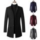 thumbnail image 5 of Chaqueta de abrigo de hombre con solapa de botón de tela de lana de color sólido de lana Pompotops oipoqjl12875, 5 of 9