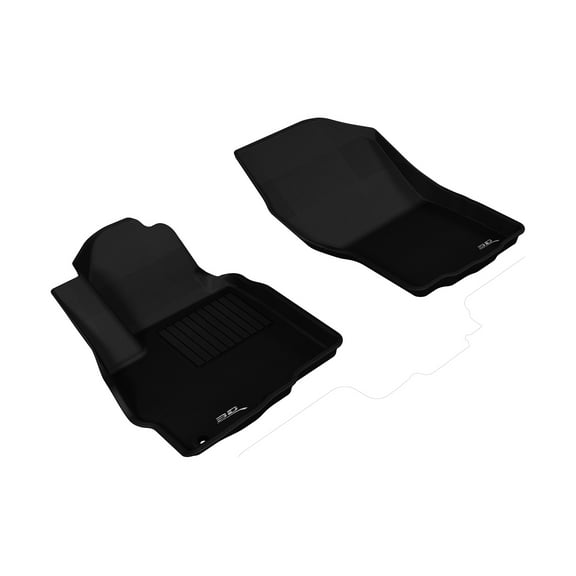 3D MAXpider Custom Fit Kagu Floor Mat (Black) Compatible with Mitsubishi Outlander 2011-2020 - Front Row