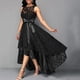 thumbnail image 5 of Vestido largo de encaje para mujer, vestido largo sin mangas/irregular con columpio Abanopi Negro/XXL, 5 of 7
