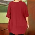 thumbnail image 4 of Stylish Olyvenn Womens Plus Size Cardigan Casual Short Sleeve Summer Fashion Waffle Knit Kimono Open Front Tops Red XXXXXL, 4 of 7