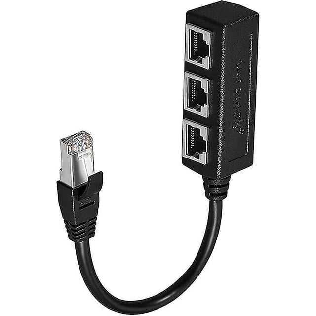 Cable divisor TANGJMXG adaptador de cable de extensión de red LAN RJ45 macho a 3 hembra RJ45