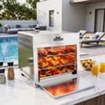 thumbnail image 3 of Big Horn Outdoor Silver Tabletop Propane Gas Grill with Adjustable Grill Grate, 3 of 10