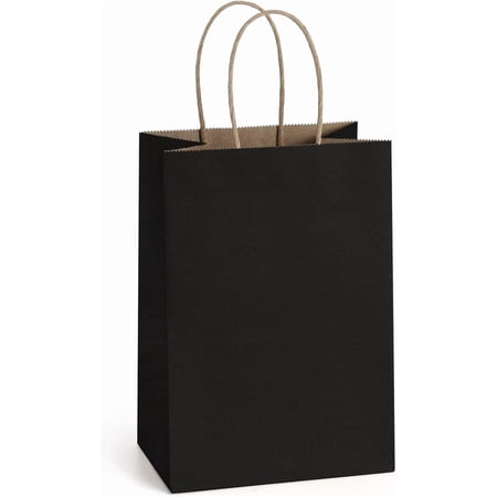 Kraft Paper Gift Bags 38Pcs 5.78x3.03x8.15 inch Black Small Gift Bags with Handles