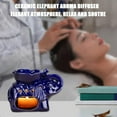thumbnail image 5 of Essential Oil Burner Ceramic Elephant Aroma Diffuser Wax Melt Candle Holder Tealight Fragrance Warmer Oil Candle Burner Tea Light Holder Home Bedroom Decor Elephant Gift Royal Blue, 5 of 5