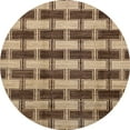 thumbnail image 1 of Ahgly Company Machine Washable Indoor Round Abstract Sangria Brown Area Rugs, 5' Round, 1 of 7