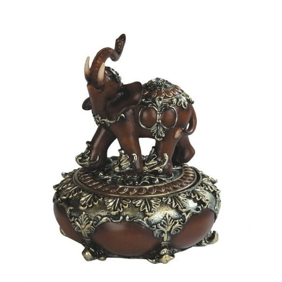 gSc 625 Inch Thai Elephant Woodlike Design Figurine