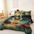 thumbnail image 3 of Erosebridal Kawaii Animal Bear Deer Bedding Comforter Set 7pcs for Boys Girls,Kids Teens Lake Life Happy Camping Queen Bedding Sets,Black Reversible,Microfiber Bedroom Decor, 3 of 6