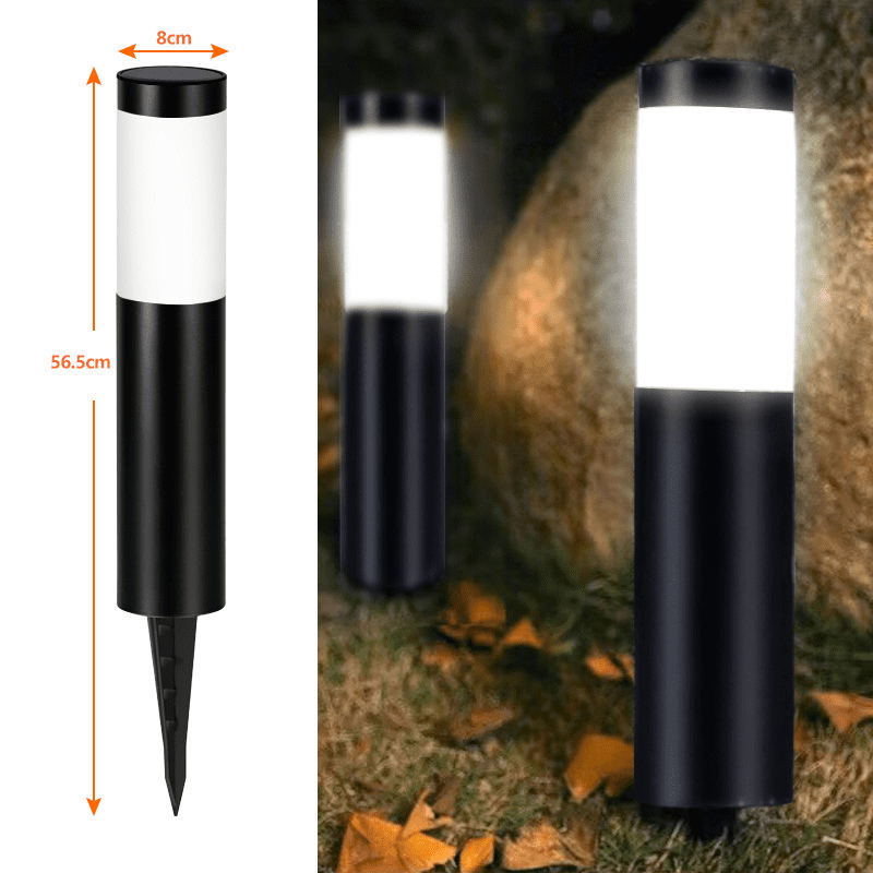 Solar pathway lights outdoor, cylindrical garden lights, auto on/off, waterproof, warm white LED