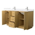 thumbnail image 2 of Elan TK 60" Light Oak Double Vanity White Cultured Marble Top & Nickel Trim, 2 of 5