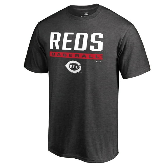 Men's Ash Cincinnati Reds Win Stripe T-Shirt