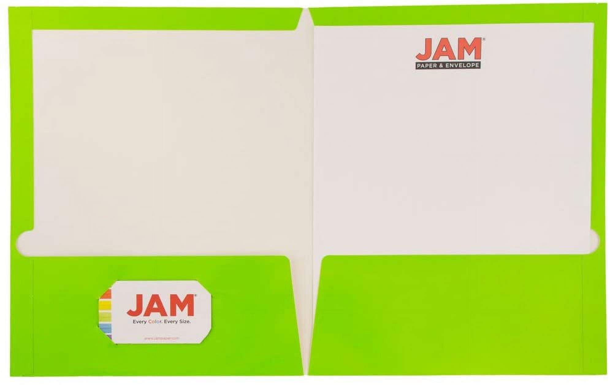 JAM School Assortment, Green, 7/Pack, 4 Glossy Folders, (2) 3/4 Inch Binders & 1 Green Journal