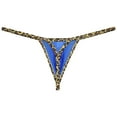 thumbnail image 2 of Botmois Men's Leopard Bordered Underwear Soft Thin Ice Silk Hipster G-string Micro Thong Blue XL, 2 of 3