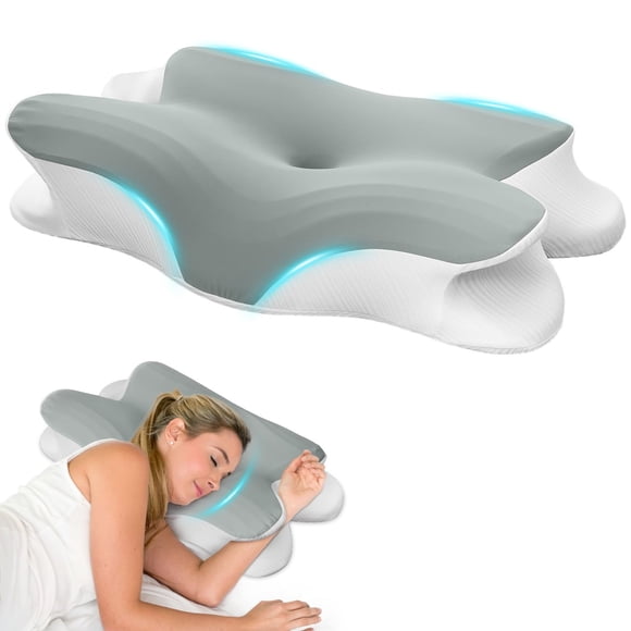 GALASALA Almohadas Memory Foam, Almohada Ortopedica Cervical para Dormir el Diseño Ortopédico Ergonómico Alivia el Dolor de Cuello, Adecuada para Dormir de Lado, Espal