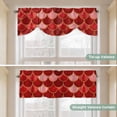 thumbnail image 5 of Red Fish Scale Tie Up Valance Curtains for Windows, Kitchen Curtains Window Treatments, Modern Geometric Ombre Abstract Moroccan Short Window Shades Valances for Bedroom Bathroom Cafe 42"x18", 5 of 8