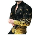 thumbnail image 1 of PENGXIANG Chemise Décontractée d'Été pour Hommes Imprimée à Col Boutonné Cardigan Chemises, 1 of 6