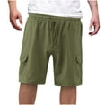 thumbnail image 1 of Dagugfen Cargo Shorts for Men Elastic Waist Drawstring Loose Outdoor Running Sports Shorts with Pockets, 1 of 5