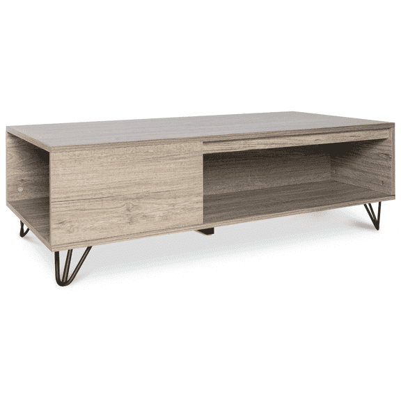 Milliard Modern Farmhouse Coffee Table with Storage, Grey