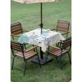 thumbnail image 3 of Outdoor Tablecloth with Umbrella Hole & Zipper, Octopus Coastal Square Tablecloth 54x54 Inch, Summer Starfish Beach Coral Nautical Patio Table Cover Waterproof Table Cloth for Picnic/Party, 3 of 7