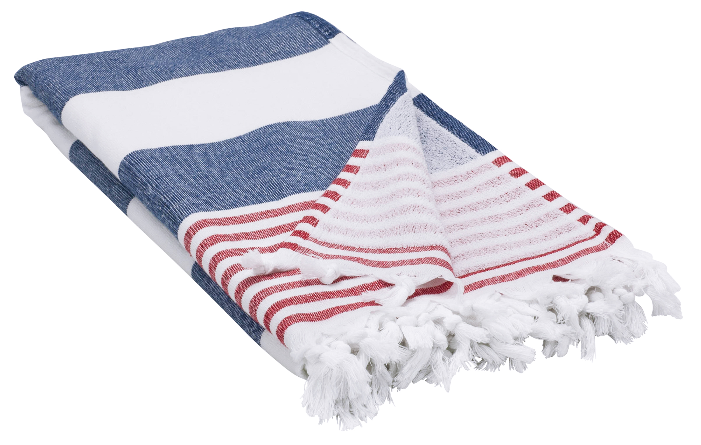 Swan Comfort Bath & Resort Beach Towel, %100 Cotton Peshtemal, Pool, Spa, Sauna, Hot Yoga Towel (Double Sided) Various Colors - ( Navy - Red ) - image 2 of 3