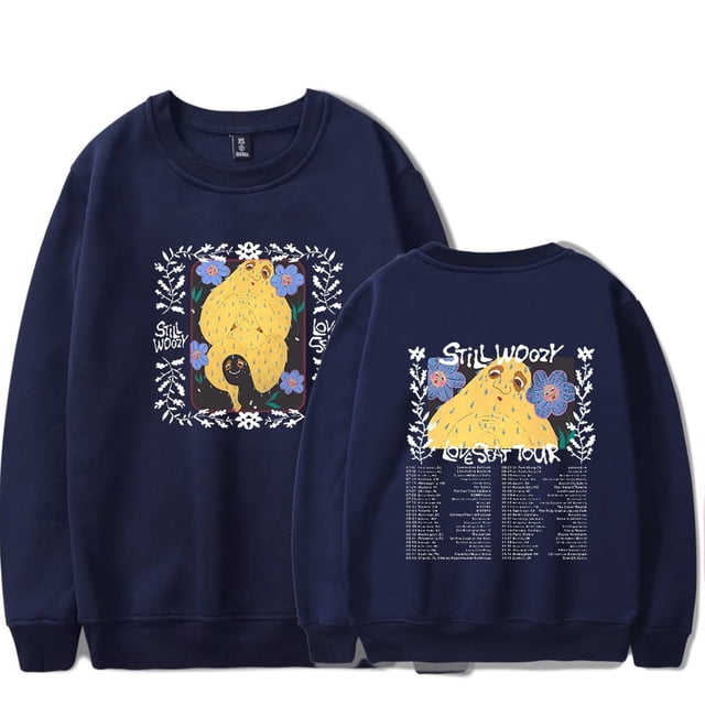 Still Woozy Loveseat Tour 2024 Chandail en Molleton Col Rond Merch Femmes Hommes Manches Longues Mode Décontractée Chandails en Molleton à Capuche,TG,Bleu Marine