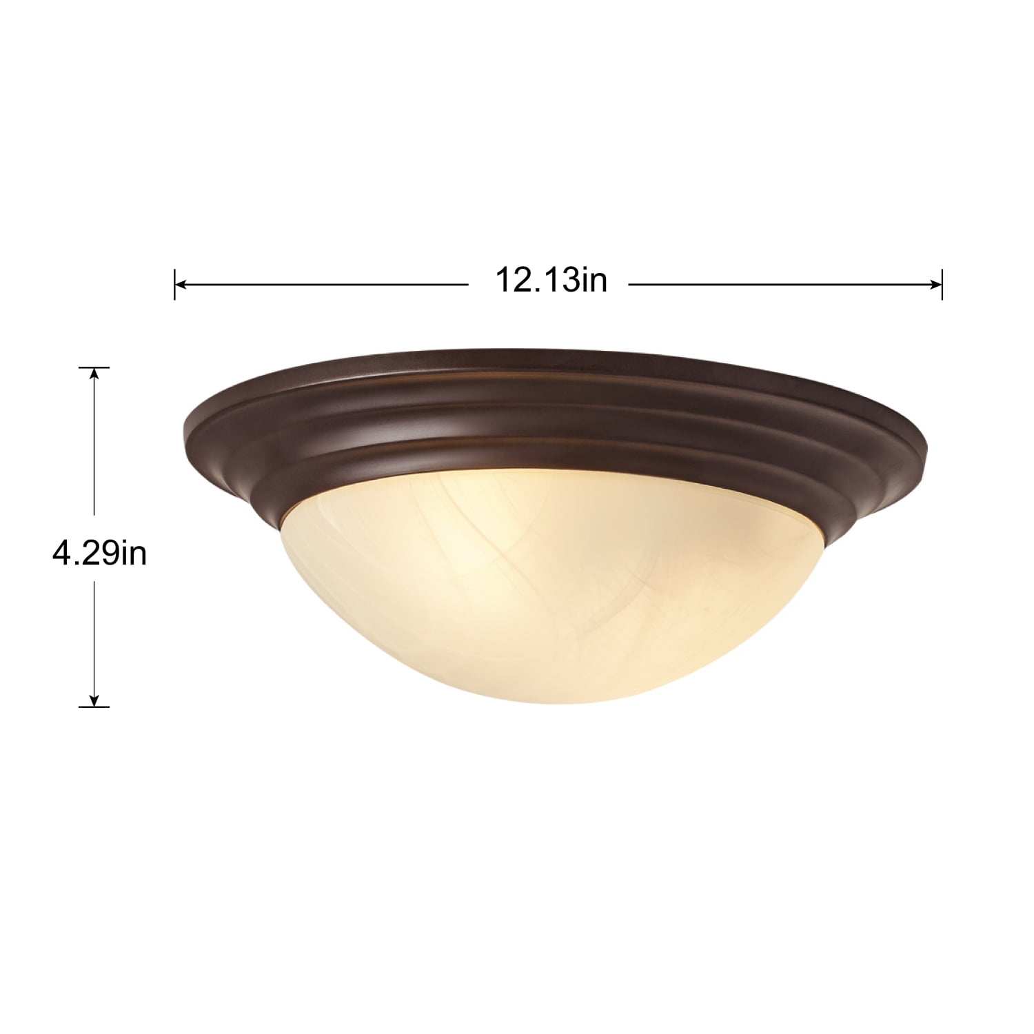 Mainstays 12" Classic Flush Mount Ceiling Light, Bronze Finish Frosted Glass Shade, Bulb Not Included