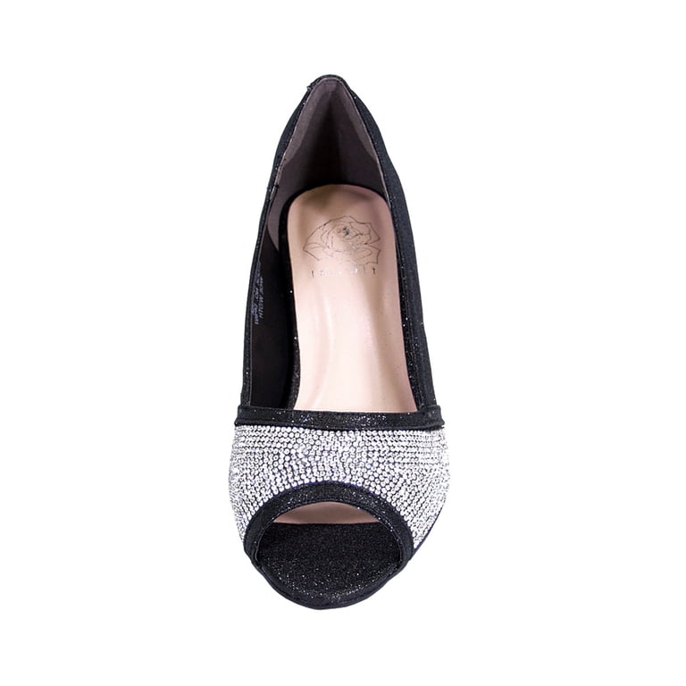 Floral Noemi 2 Women's Wide Width Rhinestone Slip-On Dress Pumps Black 8
