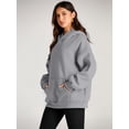 thumbnail image 3 of Trendy Queen Womens Oversized Hoodies Fleece Sweatshirts Long Sleeve Sweaters Pullover Fall Outfits Winter Clothes Grey M .., 3 of 7