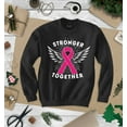 thumbnail image 3 of S4E Men's Stronger Together Breast Cancer Crewneck Sweatshirt XXXX-Large Black, 3 of 4